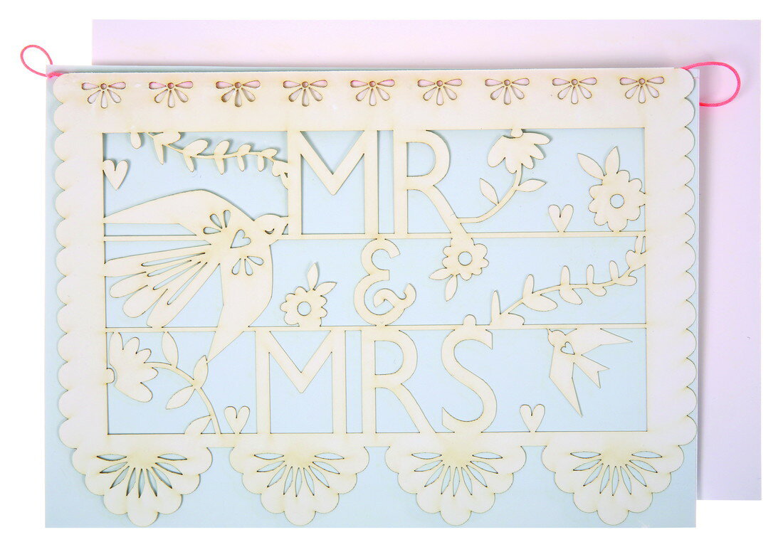 グリーティングカード Mr & Mrsガーランドウエディングカード merimeri メリメリ