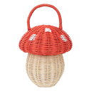 【おしゃれ】Mushroom Basket きのこバッグ ラタンバッグ 可愛い 誕生日プレゼント ギフト 子供 こども 小学生 女の子 キュート ユニーク 魅力...