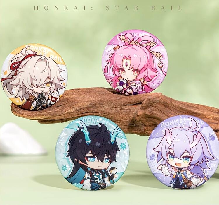 崩壊：スターレイル 公式グッズ 正規品 列車周遊記 スタンプ缶バッジ 白露 景元 飲月 符玄