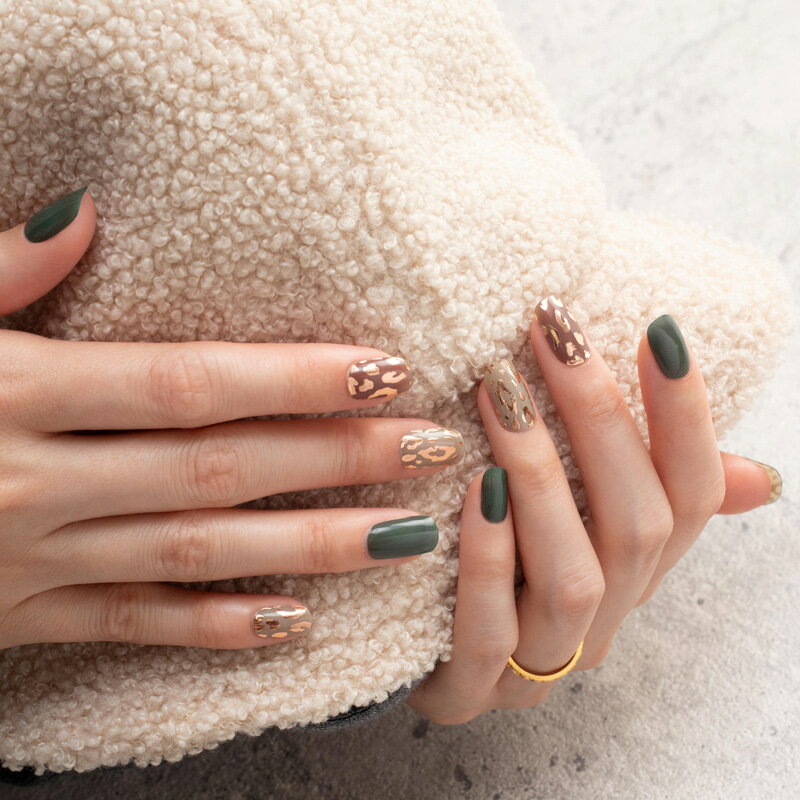 esshimo エッシーモ Leopard Copper レオパードコッパー ハンドネイル ジェルネイルシール セルフネイル おうちネイル 時短ネイル デザインネイル 貼るネイル ネイルステッカー ネイルパーツ ネイルチップ 付け爪 つけ爪 カラージェル