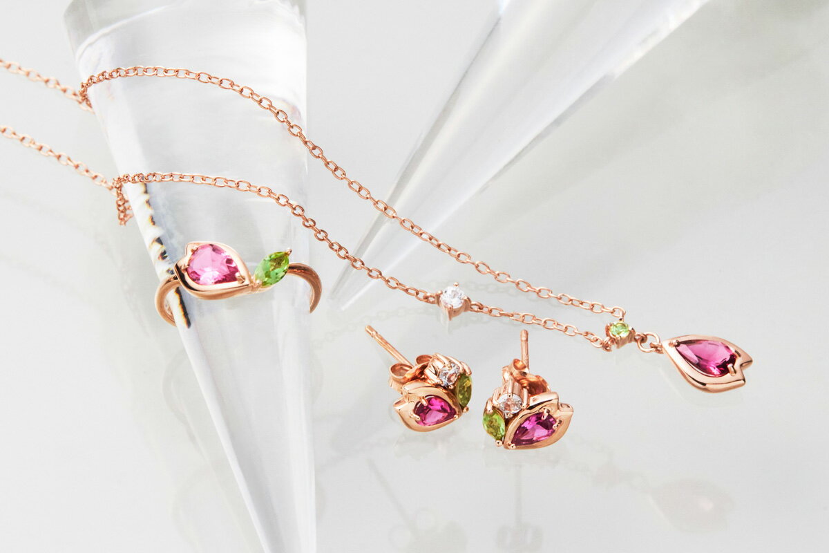 ＜単品価格より10%OFF＞Chelom シェロム オリジナルジュエリー2023 全種セット ネックレス リング ピアス 上原さくら シルバー925 silver SV ピンクゴールドコーティング ピンクトルマリン ペリドット ホワイトサファイア ホワイトサファイヤ レディース 女性のサムネイル
