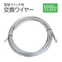 【P10倍×ご愛顧感謝デー】 電動ウインチ用 ワイヤー 6.4mm×24m 5000lbs用 ワイヤーロープ 交換ワイヤー フック付 工場 倉庫 整備 設備 建築 工事 現場 農業 林業 畜産 酪農