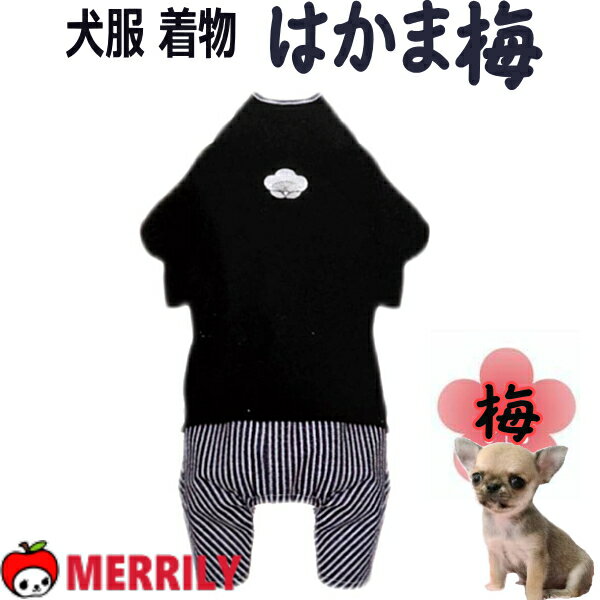 犬服 はかま 梅 袴 犬 服 犬の服 晴れ着 ペット 着物 うめ ドッグウェア 犬用 和服 和装 お正月 七五三..