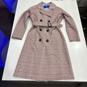 【中古】バーバリー ブルーレーベル ロングコート ノバチェック ポリエステル×コットン 55A13-140 ピンク 38【サイズ】38 着丈 約104,肩幅 約...