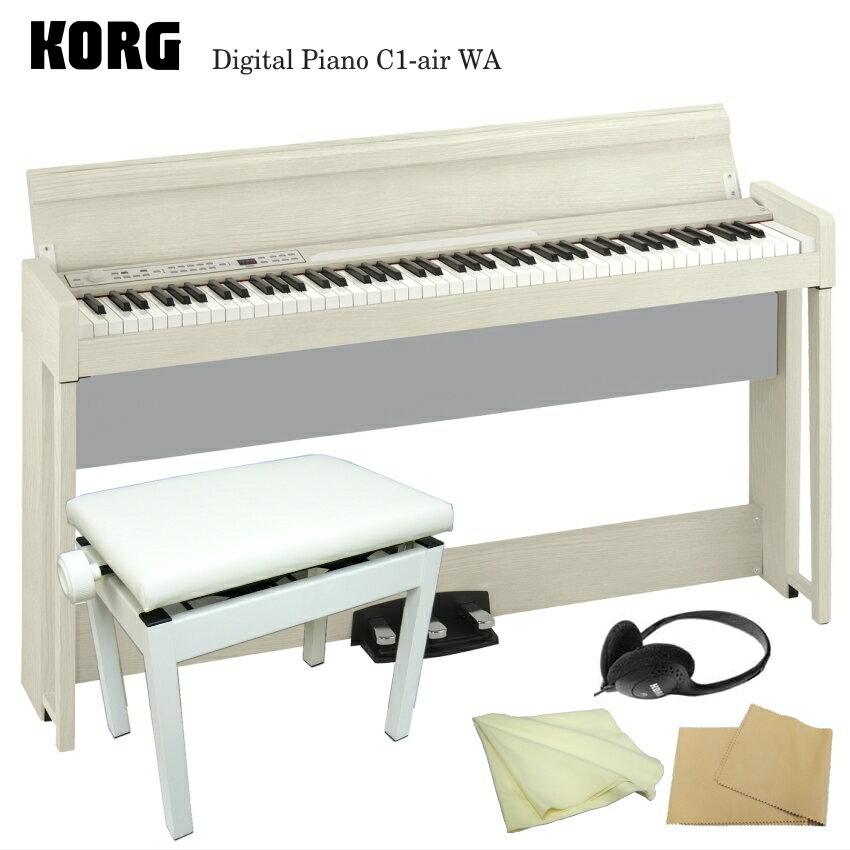 【Bluetooth対応】コルグ 電子ピアノ C1-air アッシュホワイト「角形ピアノ椅子付」KORG C1-air AWのサムネイル