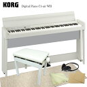 【Bluetooth対応】コルグ 電子ピアノ C1-air ホワイト「ピアノ椅子と防音マット付」KORG C1-air WH
