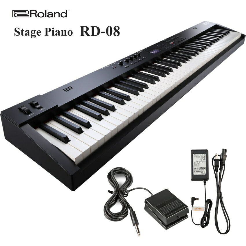 ローランド 電子ピアノ(ステージピアノ) RD-08 「総重量14Kg弱でも最高峰のハンマーアクション鍵盤」Roland