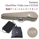 イーストマン バイオリンケース【カフェ×グレイフレーム】楽譜バッグ/レインコート付き CAVL16/定番 グラスファイバー ハードケース