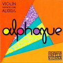 THOMASTIK　INFELD ALPHAYUE VIOLIN STRING トマスティック　インフェルド社 アルファユ　バイオリン弦　1/16サイズ　セット トマスティックのナイロン弦で圧倒的人気のドミナント弦　そして、少しリーズナブルなヴィジョン弦は明瞭で引き締まった音色が魅力。音の立ち上がりが早く細かいパッセージが弾きやすい弦です。 そして、更にリーズナブルなナイロン弦がアルファユです。 【ALPHAYUE　AL100の特長】 お求めやすい、リーズナブルなナイロン弦 VISIONより更にリーズナブルな価格でThomastik-Infeld製の高品質なバイオリン弦をお求めいただけます。 ドミナントやヴィジョンの様なとがった特徴はなく耐久性面では上位弦に劣りますが、ナイロン弦らしい弾き心地を味わえる弦です。 E線に特長あり E線はボールエンドのみとなっておりますが必要に応じてボールを外しループエンドにできるように設計されているため、テールピースやE線器アジャスターの種類にかかわらず”ボール＆ループ両タイプ”に対応致します。 ■弦をお求めいただく場合の注意点 バイオリンにはサイズがございます。4/4大人サイズという標準の大きさから3/4〜1/16まで一般的に7種類の大きさがございます。弦も基本的にはサイズそれぞれに異なりますので、お間違えの無いようにお手持ちのバイオリンのサイズに合う物をお選びください。 なお、海外の弦は1/10サイズが存在しないことが多いです。 バイオリンの1/10サイズは日本だけのサイズと言って良いほど他国には存在がほとんどないサイズになります。 ■仕様(1/16サイズ) 音程 素材 1：E線 カーボンスチール / スズメッキ 2：A線 シンセティックコア / モネル巻 3：D線 シンセティックコア / モネル巻 4：G線 シンセティックコア / モネル巻 【宅配便ご希望の方】はこちらの商品を一緒にカートにお入れください。リーズナブルなナイロン弦 アルファユ　バイオリン弦　1/16サイズ　セット トマスティックのナイロン弦で圧倒的人気のドミナント弦　そして、少しリーズナブルなヴィジョン弦は明瞭で引き締まった音色が魅力。音の立ち上がりが早く細かいパッセージが弾きやすい弦です。 そして、更にリーズナブルなナイロン弦がアルファユです。 弦のハイクオリティブランドTHOMASTIK-Infeld（トマスティーク・インフェルト）社は、第一次世界大戦が終了した翌年、1919年、オーストリアのウィーンでヴァイオリンのヴァイオリン製作家フランツ・トマスティックと技術者のオットー・インフェルトが共同で設立した会社です。 当時はガット弦（羊の腸を素材にした弦）が中心でしたが、切れやすく、チューニングが安定しにくいなどの問題を抱えていました。 フランツ・トマスティックらは、ガット弦に代わり、金属を素材とする弦の開発・製造に挑戦しました。スチールワイヤーは寿命が長く、音の狂いが少ない上に、気候の変化にも強いことがすぐに分かりました。長年の研究の後、1926年には、バイオリンからコントラバスまで、優秀なスチールワイヤー弦のラインナップが、すべての弦楽器のために開発されました。同社はその後も研究を続け、シンセティック・コア（芯材に合成繊維を使用した弦、俗に言うナイロン弦）を完成させました。世界で最も有名なDominant（ドミナント）シリーズの誕生です。ガット弦のような柔らかな音色を得られる上に長寿命でリーズナブル。チューニングはスチール弦より更に安定しました。 世界中の音楽家から愛されるThomastic-Infeld社の弦はこうして誕生したのです。 【ALPHAYUE　AL100の特長】 お求めやすい、リーズナブルなナイロン弦 VISIONより更にリーズナブルな価格でThomastik-Infeld製の高品質なバイオリン弦をお求めいただけます。 ドミナントやヴィジョンの様なとがった特徴はなく耐久性面では上位弦に劣りますが、ナイロン弦らしい弾き心地を味わえる弦です。 E線に特長あり E線はボールエンドのみとなっておりますが必要に応じてボールを外しループエンドにできるように設計されているため、テールピースやE線器アジャスターの種類にかかわらず”ボール＆ループ両タイプ”に対応致します。 【バイオリン弦について】 弦の種類は大変多く、有名なメーカーで「ドミナント」「インフィルド」「ヴィジョン」などを発売している”トマスティック”や「オブリガート」「エヴァピラッツィ」「トニカ」などのブランドを発売している”ピラストロ”また「プレリュード」や「ヘリコア」などを発売している”ダダリオ”など、また、お値段も安価な物でセットで1000円程度～数万円までと幅広く一体どう選んで良い物か。。。と思われる方も少なくありません。 一般的に、「スチール弦」とか「ナイロン弦」とか弦の素材で分類される事が多く、どちらが良いですか？ と言うご質問も良くいただきますが、大枠で、スチール弦の方が細くナイロン弦の方が太い。 スチール弦の方が線の細い音がするとか繊細な音がする。ナイロン弦の方が太く温かい音がでる。 などと言われるておりますが、バイオリン本体によっても相性の良し悪しがございますので、弦の素材だけをみて甲乙はつけられません。 また、E線までナイロン弦という事はなく 一般的にナイロン弦と言われるものは、A線～G線を言います。 弦によってバイオリンの音は全く違いますし、弾き心地も代わります。 いろいろな弦を張って使われていくうちに、お手持ちのバイオリンにはどのような弦が相性が良いか分かってくると思います。 それまでは、このくらいまでならOKかな。 というご予算をお決めいただき、その範囲で様々な弦をお試し頂くのが良いと思います。 ■弦の交換時期 切れたら交換する。というのは、もちろんのこと 厳密には劣化で音質が変わりますので、音が響きにくくなったな。弾き心地が代わったかな？と、感じたら交換時期です。また、1本切れたらチャンスと思い全ての弦を同時に交換するのも良いと思います。 狙って、と言う場合には良いのですが、バイオリンに張っている弦が何か分からないまま1本だけ交換する場合、他と異なる弦を張ると音質や弾き心地が違い全体的に音のバランスが取りにくくなります。 そういった意味で、張っている弦が分からない場合はまずは全ての弦を交換頂くのが良いです。 特にA線～G線のどれか1本が切れて交換となった場合は、同時に3本とも交換をお勧め致します。 ■弦をお求めいただく場合の注意点 バイオリンにはサイズがございます。4/4大人サイズという標準の大きさから3/4～1/16まで一般的に7種類の大きさがございます。弦も基本的にはサイズそれぞれに異なりますので、お間違えの無いようにお手持ちのバイオリンのサイズに合う物をお選びください。 なお、海外の弦は1/10サイズが存在しないことが多いです。 バイオリンの1/10サイズは日本だけのサイズと言って良いほど他国には存在がほとんどないサイズになります。 ■仕様(1/16サイズ) 音程 素材 1：E線 カーボンスチール / スズメッキ 2：A線 シンセティックコア / モネル巻 3：D線 シンセティックコア / モネル巻 4：G線 シンセティックコア / モネル巻