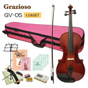 Grazioso 初心者向け バイオリン ピンクケース【調整後出荷】GV-0S 1/2サイズ「独学12点セット」分数サイズ グラッツィオーゾ