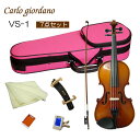 初心者向け バイオリン ぴんくケース【調整後出荷】VS-1 1/16サイズ「7点セット」分数サイズ カルロジョルダーノ