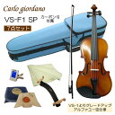 初心者向け バイオリン みずいろケース【調整後出荷】VS-F1 4/4サイズ カーボン弓付属「7点セット」大人サイズ カルロジョルダーノ(2)