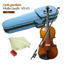 CarloGiordano Violin　VS-F1 1/2 カルロ・ジョルダーノ バイオリン　身長目安：125cm〜130cm みずいろケース 5点セット 当店人気のカルロジョルダーノVS-F1のみずいろケース仕様です。 当店の標準ケースカラーはブルーですが、ピンクとスカイブルー(見た目：水色)をバリエーションとしてご紹介致しております。 ■セット内容 本商品は、「バイオリン本体（VS-F1）、ケース、弓、松脂、クロス」の5点がセットになっております。 最もシンプルなセットですが、サイズアップで既に肩当てをこのサイズと共有でご使用いただけるものをお持ちの場合にちょうど良いセットです。 他にも様々なセットをご用意致しておりますので、是非お好みのセットをお選び下さい。[その他のセット品はこちら] また、ご要望に応じてセットを組ませていただくことも可能です。お気軽にお問い合わせください。 ■仕様 サイズ 1/2 表板 スプルース 裏板＆側板 、ネック メイプル 指版 エボニー 糸巻き エボニー テールピース メタル製4アジャスタータイプ ■保証およびメンテナンス メーカー保証は1年間。弦や弓などの消耗部分以外で、通常のご使用時に故障が起きた際には、技術料はいただく事無くメーカーで修理や調整を行います。 また、定期点検などをご希望の場合は、当店でも点検(メンテナンス）および調整を行います。ので、ご不明な点などございましたら、まずは当店へお問い合わせください。 ※当店でメンテナンスをお引き受けする際はご購入から1年以内は送料のみご負担いただき、1年以上の場合は場合によって技術量が発生する可能性がございます。予めご了承ください。最も売れている入門バイオリン カルロジョルダーノ VS-1(特別仕様モデルVS-F1)のみずいろケース 本商品は、バイオリン教室に通われるお子様へとご購入頂く例が最も多い機種です。 当店は、初心者向け機種を中心として、毎年1200〜1500セットバイオリンを販売致しておりますが、本商品は3万円弱のご予算でお求め頂くバイオリンとしては最もコストパフォーマンスに優れている楽器だと思います。 当店でご購入頂いている多くの方が、バイオリン教室に通っておられるお子様の成長に合わせてサイズアップで再度お求め頂く例が多く、全国の多くのお教室でも採用されている機種です。 もっとお値段が高い機種と比較致しますと、同一機種であっても仕上げにおいて個体差は大きいですし、ペグの止まり具合も異なりますが、楽器として一定の品質以上が保たれていて、おすすめの機種です。 当店で別途取り扱って居りますステンターSV180BCも、当店のオリジナル商品です。 良く本商品との違いについてお問い合わせを頂きますが、主な違いは品質の安定感にあるといえます。 どちらもロットによる品質の差はございますが、VS-F1(本商品）の方がその差は小さく安定しております。 特に本体よりも付属品の弓の差が大きいと思います。 ■本商品について 当店人気のカルロジョルダーノVS-F1のみずいろケース仕様です。 当店の標準ケースカラーはブルーですが、ピンクとスカイブルー(見た目：水色)をバリエーションとしてご紹介致しております。 ■価格帯での比較 同価格帯には、マックコーポレーション（カルロジョルダーノ）と同じく中国製の楽器を自社商品として国内に流通させているキョーリツコーポレーション（ハルシュタット）とやはり同じ様な事業内容のキクタニミュージック（ステンター）の3社の商品が良く比較されます。 当店は、3社の発売するバイオリンを全て取り扱ってまいりましたが、入荷時の状態や調整可能な範囲また実際に弾いてみた時の状況などを総合的に判断して、一番が本商品　そして二番目にSV180BCをご検討いただくのが良いと思います。 ■セット内容 本商品は、「バイオリン本体（VS-F1）、ケース、弓、松脂、クロス」の5点がセットになっております。 最もシンプルなセットですが、サイズアップで既に肩当てをこのサイズと共有でご使用いただけるものをお持ちの場合にちょうど良いセットです。 他にも様々なセットをご用意致しておりますので、是非お好みのセットをお選び下さい。[その他のセット品はこちら] また、ご要望に応じてセットを組ませていただくことも可能です。お気軽にお問い合わせください。 ■保証およびメンテナンス メーカー保証は1年間。弦や弓などの消耗部分以外で、通常のご使用時に故障が起きた際には、技術料はいただく事無くメーカーで修理や調整を行います。 また、定期点検などをご希望の場合は、当店でも点検(メンテナンス）および調整を行います。ので、ご不明な点などございましたら、まずは当店へお問い合わせください。 ※当店でメンテナンスをお引き受けする際はご購入から1年以内は送料のみご負担いただき、1年以上の場合は場合によって技術量が発生する可能性がございます。予めご了承ください。 セット内容 ■仕様 サイズ 1/2 表板 スプルース 裏板＆側板 、ネック メイプル 指版 エボニー 糸巻き エボニー テールピース メタル製4アジャスタータイプ ※お客さまのサイズ間違いによる商品交換には対応致しかねます。