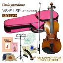 初心者向け バイオリン ぴんくケース【調整後出荷】VS-F1 4/4サイズ カーボン弓付属「12点セット」大人サイズ カルロジョルダーノ