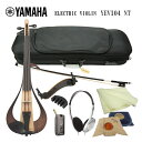 YAMAHA ElectricViolin YEV104 ヤマハ エレクトリックバイオリン NT（ナチュラル） お部屋で静かに演奏できるミュート＆ヘッドホンアンプがセット ヤマハエレキバイオリンYEV104です。 ステージ映えをねらってか、葉っぱのような美しいデザインが特徴です。 ヤマハにはサイレントバイオリンがございますが、弾き比べると本商品の方が音量は小さめ。 他に安価なエレキバイオリンに更に音が小さなバイオリンもございますが、本商品もサイレントタイプといっても良いほど通常のバイオリンの半分ほどの音量となっております。 仕様 サイズ/質量 寸法 横×高×奥行：204mm×592mm×111mm 質量 約560g 本体 サイズ 4/4（身長目安145cm以上) 胴部 スプルース/マホガニー/メイプル 側板/フレーム ウォルナット 棹/ネック メイプル 指板 樹脂含浸材 パーツ 駒/ブリッジ メイプル(ピックアップ内蔵タイプ) 糸巻き エボニー テールピース 号税樹脂(アジャスター内蔵) あご当て 樹脂製 弦 D'Addario Zyex 機構/構造 ピックアップシステム 駒内蔵式ピエゾピックアップ ファンクション コントロール ボリューム コントロール、切替スイッチ(ボリュームコントロールON/OFF) メモリー/接続端子 出力端子 パッシブアウト（モノラル標準） 【検品調整後の出荷】 当店では、当店オリジナルのセット品をご購入の場合には、試奏検品を行っておりますが 本体を単体でお求め頂いた際は、目視検品のみとなります。 予めご了承ください。 常に在庫いたしておりますが、ご注文が集中いたしますと一時的に欠品する場合もございます。 ご入用に期限がございましたら、できるだけお早めにご注文いただければ幸いです。 様々なセットのご紹介 当店では用途に応じて様々なセットをご提案致しております。 「ご自宅での独学」、「スタジオでの練習」、「夜間練習」、「ちょっとしたライブパフォーマンス」、「ホールなどでのご使用」など様々。お好みのセットをお選びください。斬新で美しいデザインとステージユースにふさわしい 優れた性能を兼ね備えたパフォーマンスのための新世代のエレクトリックバイオリン ヤマハエレキバイオリンYEV104です。 ステージ映えをねらってか、葉っぱのような美しいデザインが特徴です。 ヤマハにはサイレントバイオリンがございますが、弾き比べると本商品の方が音量は小さめ。 他に安価なエレキバイオリンに更に音が小さなバイオリンもございますが、本商品もサイレントタイプといっても良いほど通常のバイオリンの半分ほどの音量となっております。 特徴 仕様 スタッフコメント ・ペグは少し緩い 新品時は、ペグは止まりにくいです。 通常よりも少しきつめに締めて頂く方が良いです。 チューニングを繰り返していくうちに馴染んできて止まりやすくなります。少し辛抱が必要です。 ・サイレントバイオリンとの弾き比べ サイレントバイオリンのボディは樹脂製なので軽く弦の振動が良く伝わるために、思ったより音量が大きいと思われる方は少なくありません。一方、本エレキバイオリンはボディが木製でデザイン重視全体が響くようにと作られておりませんので、サイレントバイオリンよりも生音は小さいと感じます。 ・ボリュームコントロール アンプに通して音を出すとき、ボリュームコントロールをON(経由)すると、音量の強弱はつきますが少し音質が細くなります。(線の細い音になります） また、OFFにしてボリュームをバイパスすると線の太い音が致します。 ・肩当て 特殊な形状ですが、一般的な(汎用タイプ)の肩当てをご使用頂けます。 しかしながら、装着時本体の端は(引っかける部分)が薄く丸みを帯びておりますので、しっかりと挟んでいないと滑って手前に外れてきますので、ご注意ください。 ・弾きやすく楽しい とても手軽に弾きやすい楽器です。 そもそも音量が普通のバイオリンの半分以下と小さめなので、気軽に楽しめます。 また、ルーパーなどを接続して一人で複数のパートを演奏しループさせることで一人アンサンブルも楽しめます。 楽しみ方の例を1つご紹介 ■セット内容について 本商品「ROOMセット」は 全てのセットに共通で付属する「SIMPLEセット（ケース/弓/松脂/肩当て/クリーニングクロス）」がついており、さらに 夜間ご自宅で気兼ねなく練習頂ける様にミュート(弱音器)やヘッドホンアンプがセットになっております。 様々なセットのご紹介 当店では用途に応じて様々なセットをご提案致しております。 「ご自宅での独学」、「スタジオでの練習」、「夜間練習」、「ちょっとしたライブパフォーマンス」、「ホールなどでのご使用」など様々。お好みのセットをお選びください。 BL （ブラック） NT （ナチュラル） SET解説 「SIMPLEセット」 以下すべてのセットに共通する付属品で構成されております。 ■セミハードケース：背負うことができるケースです。 ■カーボン弓：湿度の変化に影響を受けにくいカーボン弓を採用。 ■肩当て：viva FLEX のスケルトンタイプは足が折りたためるタイプです。 ■松脂：世界で最も使用されている松脂と言われるBERNARDELを採用。 ■クリーニングクロス：吸水性が良く乾きやすく洗濯しても毛玉にならない素材。 「ROOMセット」 SIMPLEセットにプラス 音量を半分程度に落とすミュートを付属致しております。夜間の練習などに重宝いたします。また、音量を落とした分臨場感に欠けますのでヘッドホンアンプとヘッドホンをセットに致しました。 こちらのヘッドホンアンプは、音質を変えるエフェクターも内蔵しておりますので、遊び心がくすぐられます。 「ROOM-SSセット」 ROOMセットにプラス 教則本や教則DVD、また譜面台やチューナー、交換用のセット弦など充実の15点セット。 ご自身で独学をお考えの方に勧めの内容となっております。 「PERFORMセット」 本商品は、SIMPLEセットにプラス 持ち運びに便利な小型のアンプがセットになっております。 ちょっとしたLIVEパフォーマンスを行う際にご使用いただける様、シールドや専用ケースもセットに致しております。またこちらの小型アンプは電池駆動ができますが、専用の電源アダプターも付属いたしておりますので、屋内での長時間演奏にも向きます。さらに、正面で聞きやすくするためにアンプ用のスタンド（MIC ストレートスタンド)をセットに致しました。 「STAGE-XYセット」 本商品は、SIMPLEセットにプラス ステージでご使用いただくことを想定してケーブルを接続せずミキサーやアンプに音を送信できるワイヤレスシステムをセットに致しております。 当社の実験では見通しの悪い15m四方の音切れはありませんでした。 一般的なLIVE HOUSEで混信しない限り綺麗な音を送信できます。