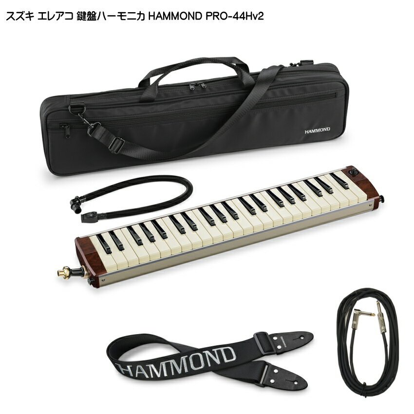 スズキ エレアコ鍵盤ハーモニカ HAMMOND PRO-44Hv2 ストラップ/ケーブル付 SUZUKI