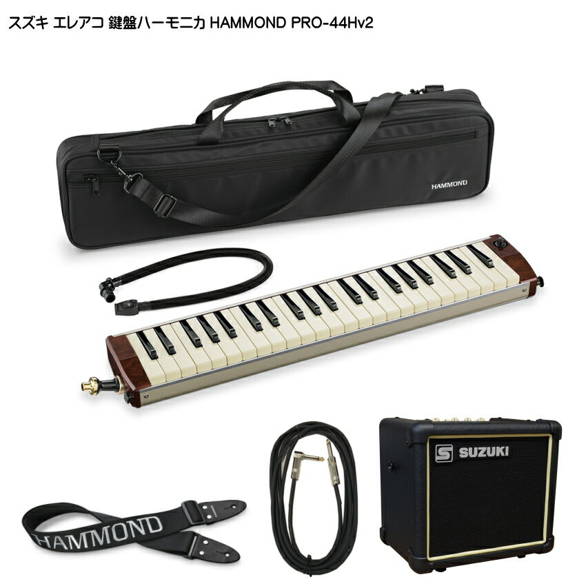 スズキ エレアコ鍵盤ハーモニカ HAMMOND PRO-44Hv2 ストラップ/ケーブル/アンプ付 SUZUKI