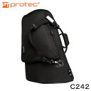 PROTEC プロテック ユーフォニアム用ケース ギグバック C242 ブラック【重量:約2.1kg】2.5cmの厚手のパッド 背負えるリュック式 大きな収納ポケット付き