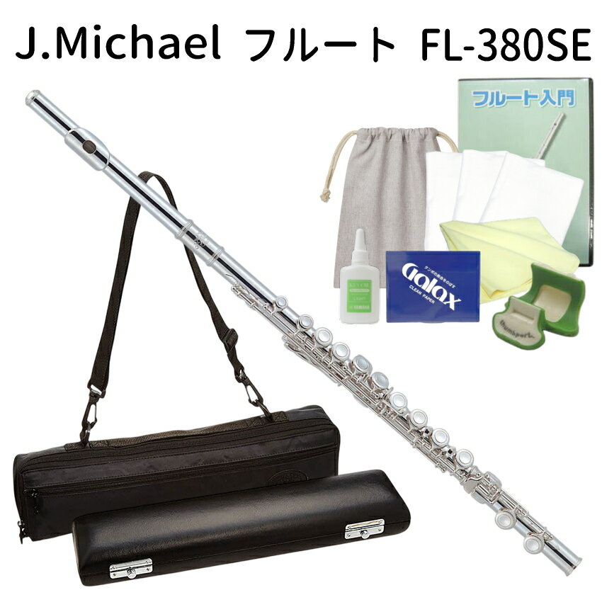 初心者向け フルート セット FL-380SE (Eメカ付き) / お手入れセット ＆ 教則DVD付き J Michael (Jマイケル) シルバー 入門用