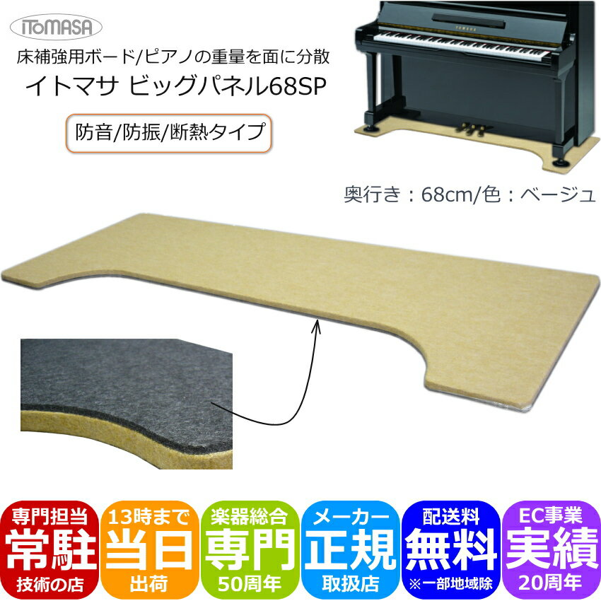 定番【防音/断熱】ピアノ用 床補強ボードSP ベージュ「160×68」イトマサ ビッグパネルSP フラットボードと同じパーチクルボードタイプ 重量を面に分散させるパネルです