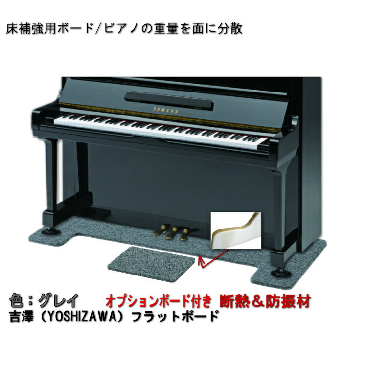 ピアノ用 防音＆断熱＆床補強ボード＋補助台用ボード：吉澤 フラットボード静 FBS-OP グレイ/ピアノアンダーパネル【…