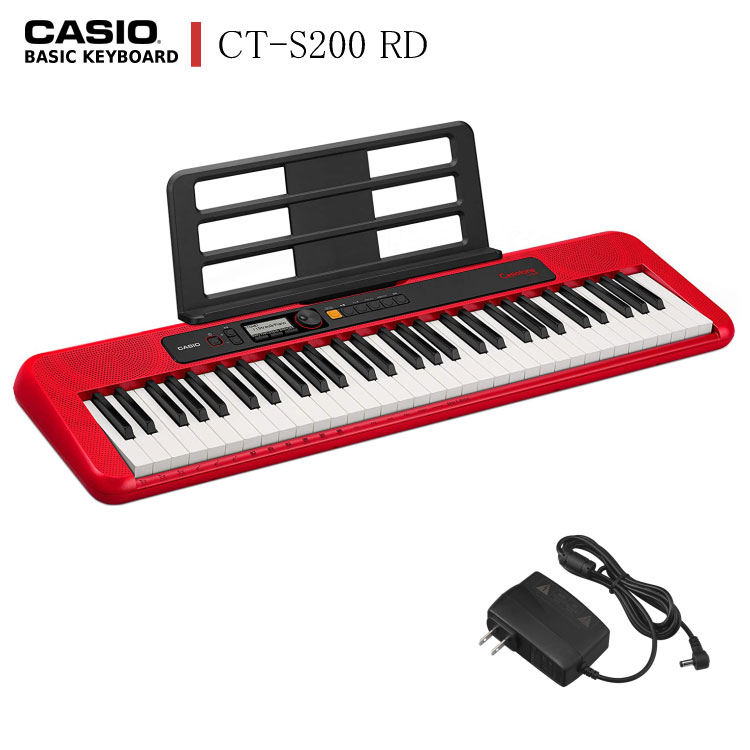 5/18はエントリーで最大P4倍★カシオ キーボード CT-S200 CASIO レッド RD 持ち運びやすい 電子ピアノ ダンスミュージック ピアノ 子供