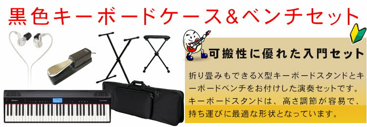 【送料無料】ケース付■ローランド キーボード GO PIANO 61 (X型キーボードスタンド/キーボード椅子付セット)
