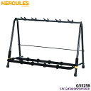 HERCULES 安定性があり地震でも倒れにくいギター5本立てスタンド GS525B ワンタッチで開く 届いてすぐ使える組み立て済み 楽器に優しいゴム素材 ピックが挟めるネック受け