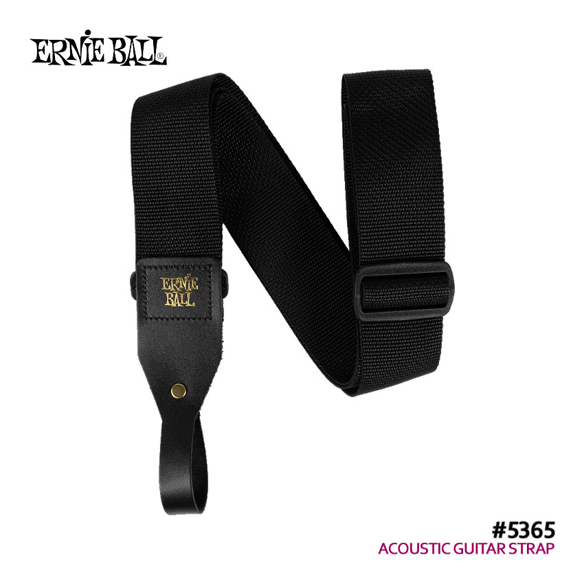 ERNiE BALL アコースティックギター用ストラップ #5365 BLACK ブラック アーニーボール【メール便送料無料】