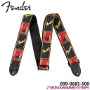 4/25はエントリーで最大P5倍★Fender ギターストラップ 2 039 039 MONOGRAMMED STRAP 0990681500 Black/Yellow/Red モノグラム フェンダー