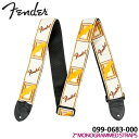 Fender ギターストラップ 2'' MONOGRAMMED STRAP 0990683000 White/Brown/Yellow モノグラム フェンダー