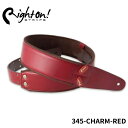 Right On! STRAPS MOJO Series CHARM Red ギターストラップ チャームレッド シンプル 赤 ワインレッド おしゃれ【レザー 合皮 高密度テラックス ピック入れ付き】