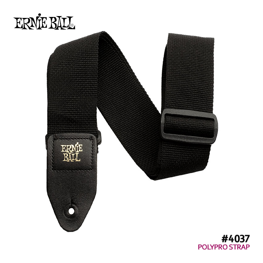 ERNiE BALL ギターストラップ POLYPRO STRAPS 4037 BLACK/ブラック アーニーボール【メール便送料無料】