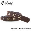 Right On! STRAPS ギターストラップ LEGEND DG BROWN ライトオン!ストラップス レザー