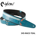 Right On STRAPS MOJO Series RACE Teal ギターストラップ レースティール ターコイズブルー トルコ石 青緑 おしゃれ【合皮 高密度テラックス ピック入れ付き】