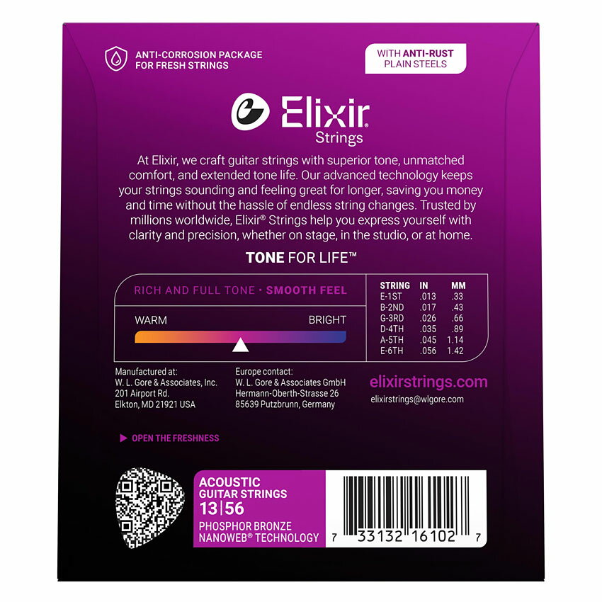 アコースティックギター弦 エリクサー NANOWEBコーティング弦 16102 1セット ミディアム Elixir【メール便送料無料】