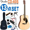Fender アコースティックギター 初心者セット 13点セット CD-60S Dreadnought NAT フェンダー