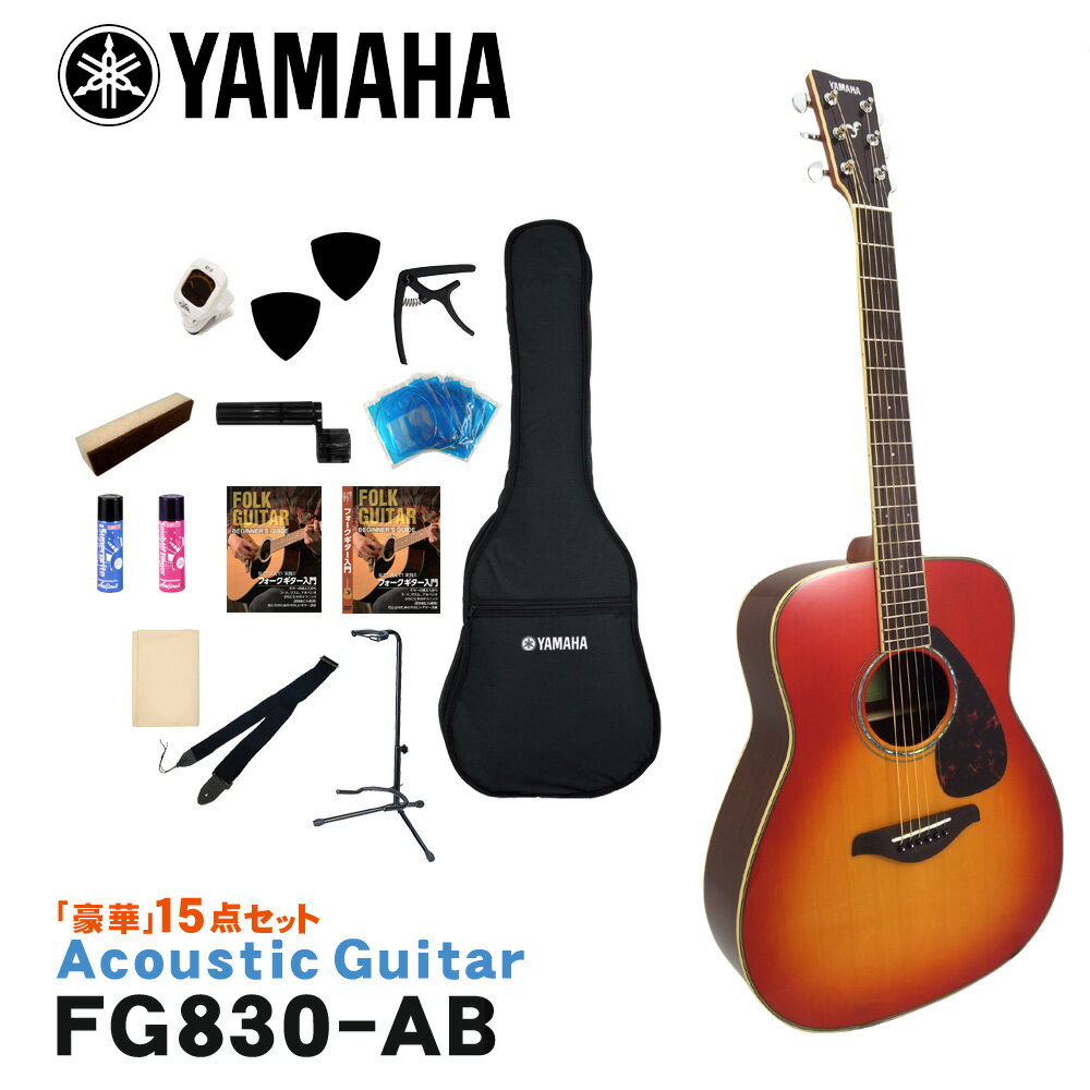 YAMAHA アコースティックギター 初心者15点セット FG830 AB ヤマハ フォークギター