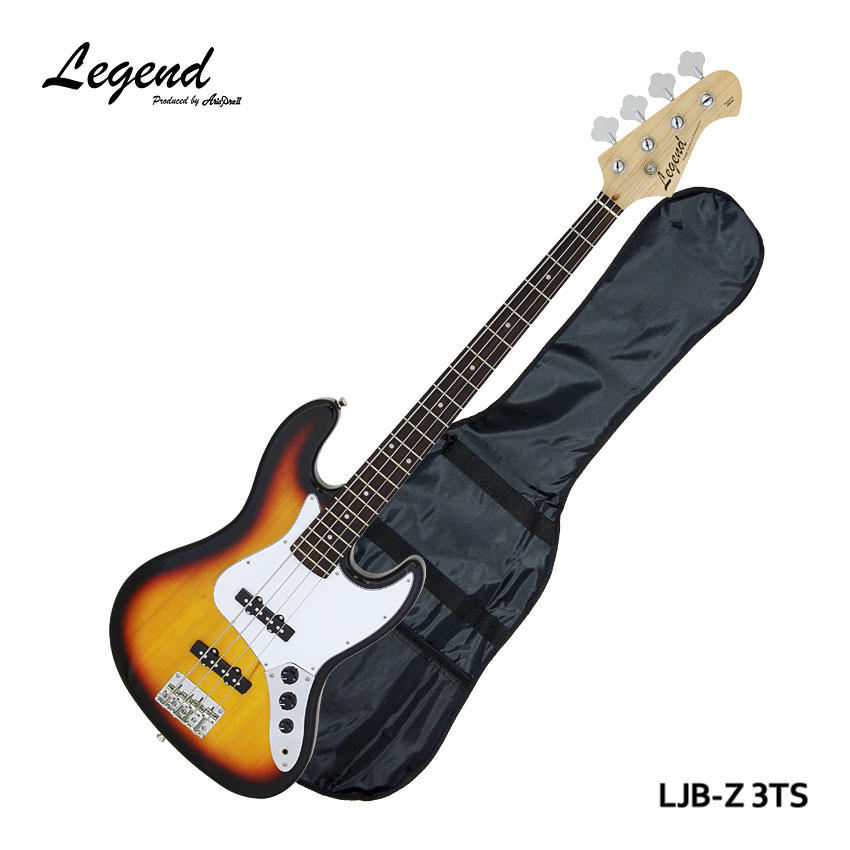 レジェンドbyアリアプロIIのジャズベースタイプ「LJB-Z」です。 エレキベースの定番モデルといえるジャズベースタイプ。ボディ材には、高域から低域までバランスの良いサウンドが特長の「バスウッド」を採用。ジャズベースタイプは、様々なジャンルにオールマイティに対応してくれますので、どんなベースを選べば良いか迷っている初心者の方にも安心しておすすめ出来るタイプです。 【主な仕様】 ■ブランド：Legend by AriaProII ■機種：LJB-Z ■色：3TS（スリートーンサンバースト） ■ボディ：Basswood ■ネック：Maple ■指板：Rosewood ■フレット数：21F ■スケール：864mm（34''） ■ピックアップ： OJ-1 Single Coil ■コントロール：Volume×2、Tone×1 ■付属品：ソフトケース ※製品の仕様及びデザインは改良のため予告なく変更することがあります。 ※ディスプレイの設定などにより色調が実物と異なる場合がございますが、ご購入後に思った色と違うなどでのキャンセルはご遠慮下さい。また、木材ですので木目は1本1本異なります。木目の状態による返品、交換はお受け致しておりません。何卒ご了承下さい。Legend エレキベース LJB-Z 3TS ジャズベースタイプ レジェンド 初心者向け 入門用 ソフトケース付 ジャズベタイプ レジェンドbyアリアプロIIのジャズベースタイプ「LJB-Z」です。 エレキベースの定番モデルといえるジャズベースタイプ。ボディ材には、高域から低域までバランスの良いサウンドが特長の「バスウッド」を採用。ジャズベースタイプは、様々なジャンルにオールマイティに対応してくれますので、どんなベースを選べば良いか迷っている初心者の方にも安心しておすすめ出来るタイプです。 - 本商品の特徴 - 持ったときのバランスが良く、クリアで芯のあるサウンドが特徴のジャズベースタイプ。オールマイティーなサウンドキャラクターに加え、2つのピックアップのボリュームバランス次第で太くて甘いサウンドからシャープで切れの良いサウンドまで幅広いサウンドメイクが可能です。 - Legend by AriaProII - 老舗ギターブランド「AriaProII」のファミリーブランド「Legend」。スタンダードなスペックに加え、豊富なカラーバリエーションが魅力のブランドです。中国製となっておりますので、塗装の仕上げなど少し粗い場合が正直ございますが、老舗ブランド「アリア」がプロデュースする本商品は、2万円台の価格帯の中ではクオリティが高くおすすめできる商品です。これからギター/ベースを始めようと思っている初心者の方でも安心してご購入いただけるブランドです。 ※本商品は海外生産の商品になります。当店では、出荷前に実際に音を出して検品させて頂いた商品を発送させて頂いておりますので安心してご使用頂けますが、製造過程での加工や塗装面など全体的に仕上げが粗い部分がある場合がございます。予めご了承下さい。 【主な仕様】 ブランド Legend by AriaProII 機種名 LJB-Z 色 3 Tone Sunburst（スリートーンサンバースト） ボディ Basswood ネック Maple、Bolt-on 指板 Rosewood スケール 864mm フレット数 21F ナット幅 38mm ピックアップ OJ-1 Single Coil×2 コントロール Volume×2、Tone×1 ブリッジ VFB-1C 付属品 ソフトケース ※製品の仕様及びデザインは改良のため予告なく変更することがあります。 ※ディスプレイの設定などにより色調が実物と異なる場合がございますが、ご購入後に思った色と違うなどでのキャンセルはご遠慮下さい。また、木材ですので木目は1本1本異なります。木目の状態による返品、交換はお受け致しておりません。何卒ご了承下さい。 ※店頭及び他のショッピングサイトでも販売を致しておりますので、ご注文頂くタイミングによっては売り切れの場合がございます。ご注文時に売り切れの場合は、お取り寄せにお時間を頂くこととなります。予めご了承下さい。