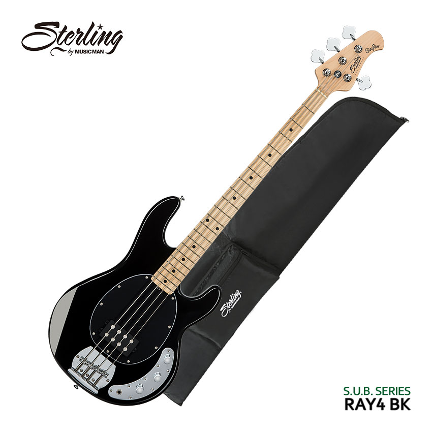 5/18はエントリーで最大P4倍★Sterling by MUSIC MAN エレキベース Ray4 Black/M スティングレイ スターリン