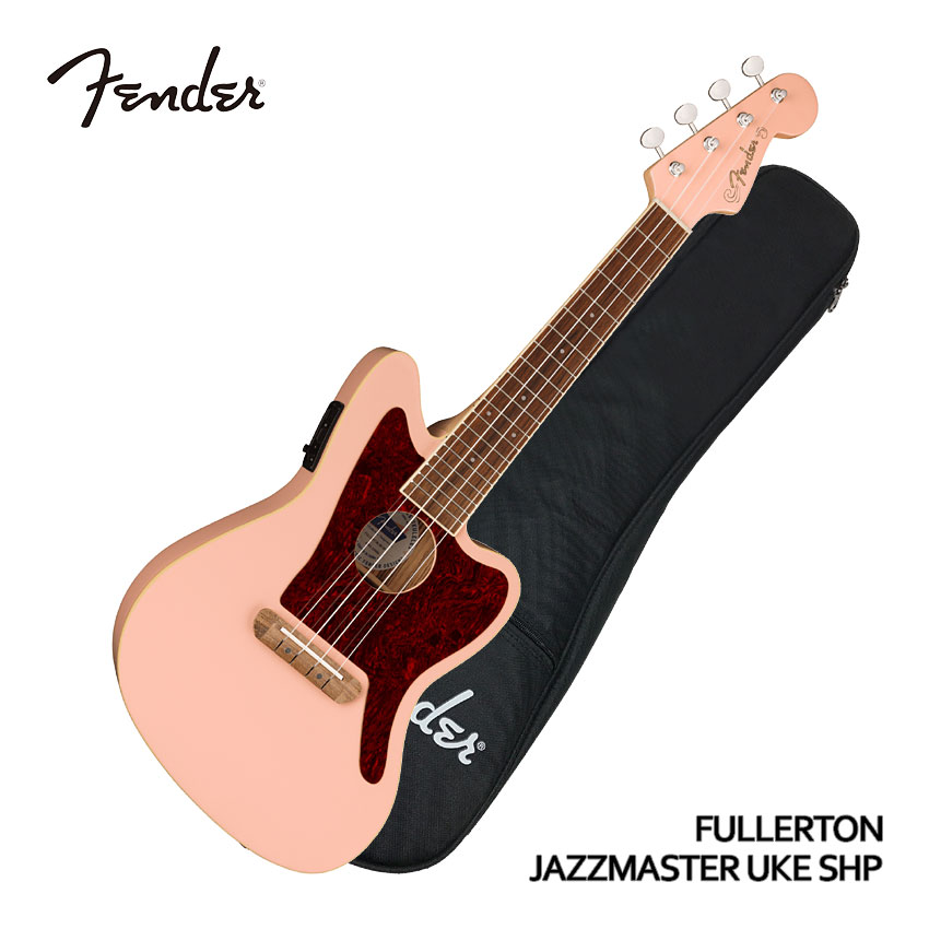 5/25はエントリーで最大P5倍★Fender コンサートウクレレ Fullerton Jazzmaster Uke Shell Pink フェンダー