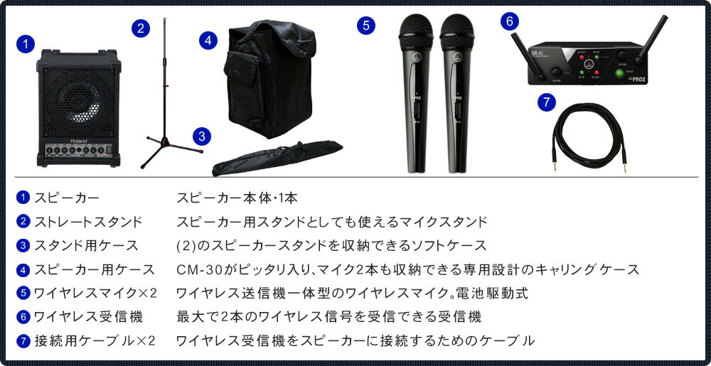【6/1限定】クーポン最大1000円OFF★ワイヤレスマイク2本付き スピーカーセット ローランド アンプ内蔵スピーカー(ケース付きセット)