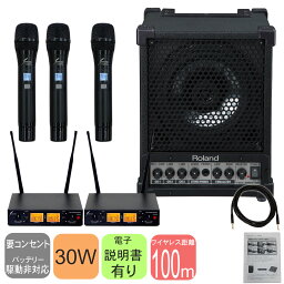 ワイヤレスマイク3本付き　簡易PAセット　出力30W　会議・セミナーにオススメ　Roland