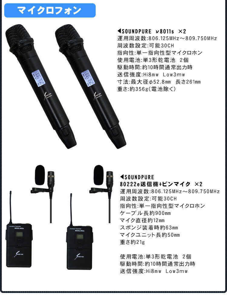 在庫あり【送料無料】教室やセミナー会場に ワイヤレスマイク2本・ピンマイク2個付き 設備音響セット YAMAHAスピーカー構成【ラッキーシール対応】