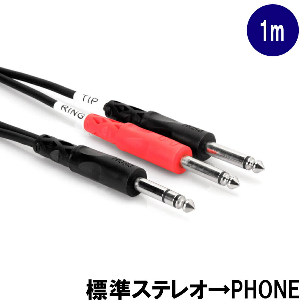樂天商城 - HOSA 1m ケーブル 標準ステレオ→標準フォン×2 STP-201 Yケーブル