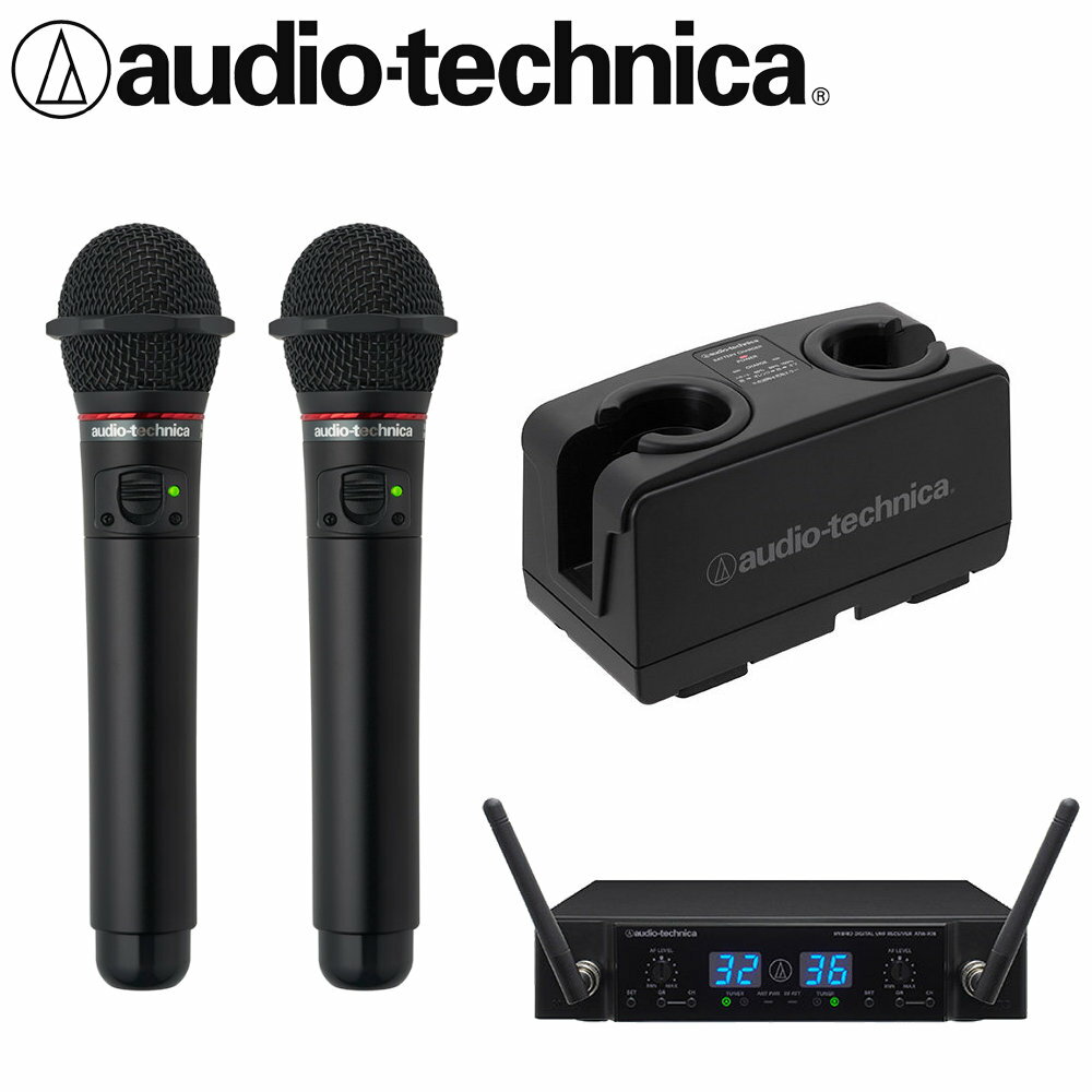 audio-technica 充電式800MHzワイヤレスマイク2本セット 会議室・カラオケに　ATW-T63a/ATW-R76