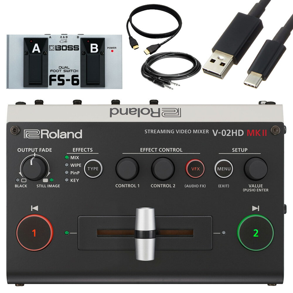 楽天楽器のことならメリーネット5/20はエントリーで最大P5倍★Roland V-02HDmk2 + フットスイッチ FS6セット 接続ケーブル付