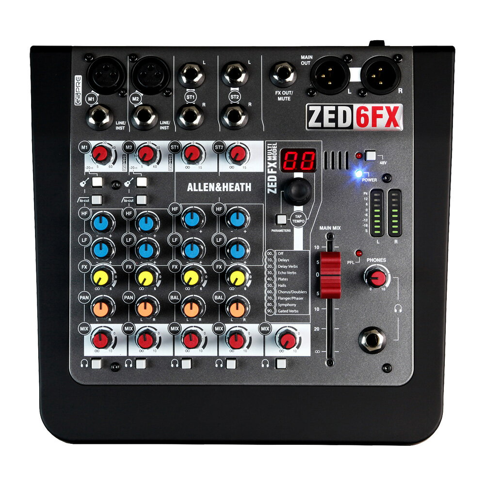 ALLEN HEATH ZED-6FX 6ch アナログミキサー エフェクト内蔵(4月29日時点 供給元在庫あり)