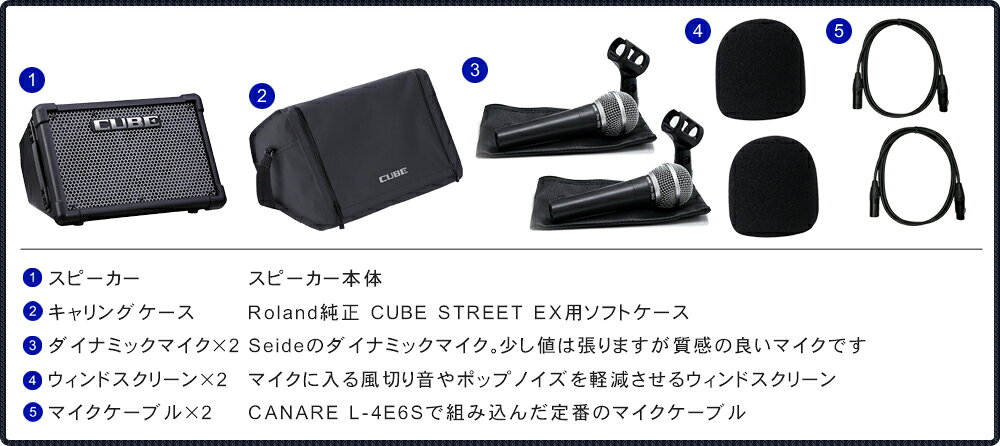 楽器のことならメリーネットのRoland CUBE STREET EX (ちょっと良いダイナミックマイク2個セット)｜アングル3