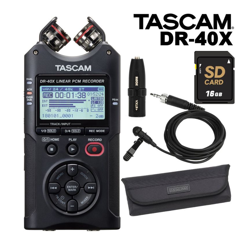 5/15はエントリーで最大P5倍★TASCAM DR-40X レコーダー + ピンマイクセット